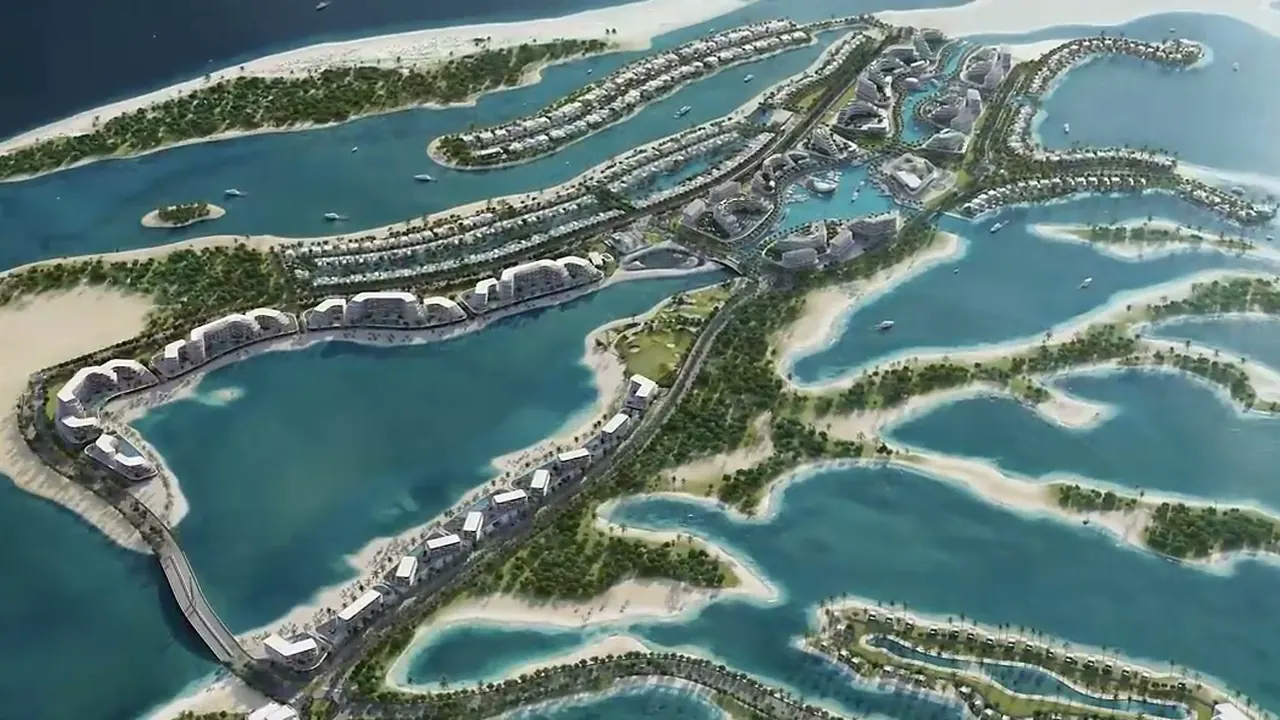 Image du film Sobha Siniya Island : l'île et ses lagunes vues du ciel